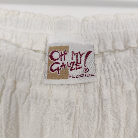 Oh My Gauze! White Cropped Gauze Pants - Picture 4 of 10